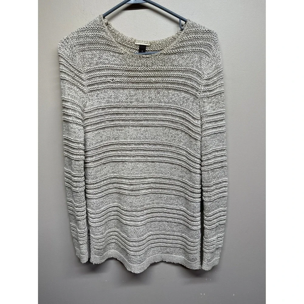 DANA BUCHMAN Striped‎ Knit Sweater Women Size S Cotton Blend